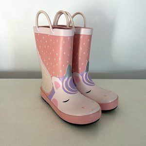 Toddler Girls' Neely Unicorn Rain Boots - Cat & Jack™ Pink size 12